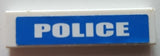 LEGO 2431pb0447 Tile 1 x 4 with  &#39;POLICE&#39; on Blue Background Pattern (Sticker) - Set 7245-2 - Main Product Image