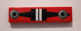 LEGO 2431pb0650 Tile 1 x 4 with White Stripes and Silver Circles on Red Background Pattern (Sticker) - Set 8864 - Main Product Image
