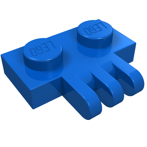 LEGO 2452 Hinge Plate 1 x 2 with 3 Fingers on Side in Blue - Authentic LEGO Part