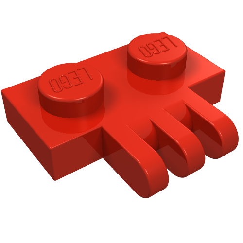 LEGO 2452 Hinge Plate 1 x 2 with 3 Fingers on Side in Red - Authentic LEGO Part