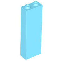 LEGO 2454 Brick 1 x 2 x 5 in Medium Azure - Authentic LEGO Part