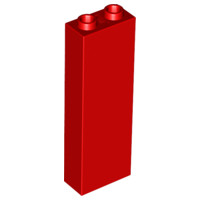 LEGO 2454 Brick 1 x 2 x 5 in Red - Authentic LEGO Part