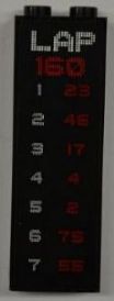 LEGO 2454pb055 Brick 1 x 2 x 5 with Race Lap and Leaderboard Pattern on Both Sides (Stickers) - Set 8125 - Main Product Image