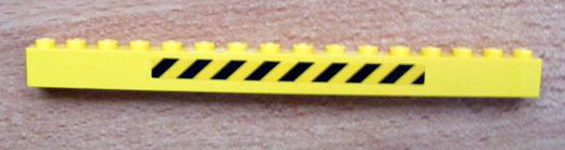 LEGO 2465pb04 Brick 1 x 16 with Black and  Danger Stripes Pattern (Sticker) - Set 7243 - Main Product Image