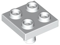 LEGO 2476 Plate, Modified 2 x 2 with Pin on Bottom in White - Authentic LEGO Part