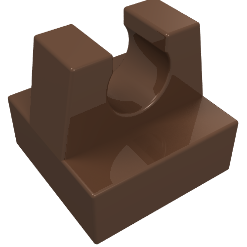 LEGO 2555 Tile, Modified 1 x 1 with Clip in Brown - Authentic LEGO Part