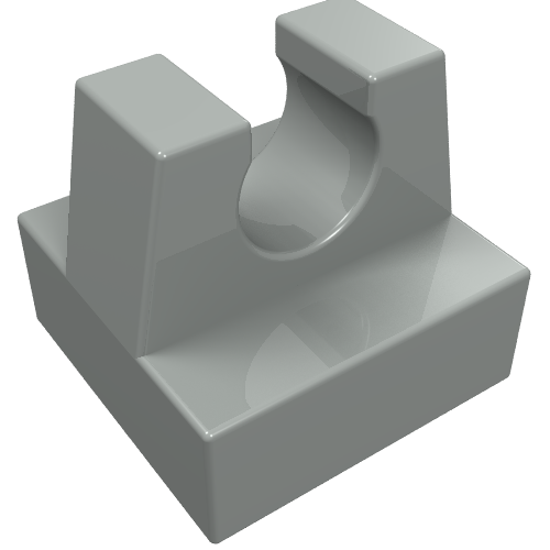 LEGO 2555 Tile, Modified 1 x 1 with Clip in Light Gray - Authentic LEGO Part