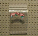 LEGO 2572pb01 Panel 6 x 6 x 9 Curved Top with 'Ristorante' and White Stripes Pattern (Sticker) - Sets 6376 / 10037 - Main Product Image
