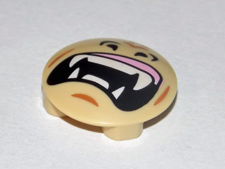 LEGO 2654pb003 Plate, Round 2 x 2 with Rounded Bottom (Boat Stud) with Gorilla Mouth with Teeth and Fangs Pattern - Main Product Image