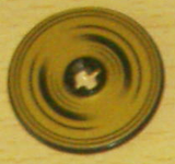 LEGO 2723pb015 Technic, Disk 3 x 3 with Black Half Circle Rings on Gold Background Pattern (Sticker) - Set 8007 - Main Product Image