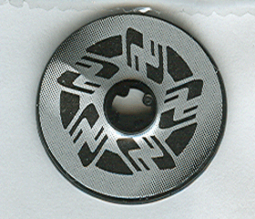 LEGO 2723pb024 Technic, Disk 3 x 3 with  and Silver Motorcycle Disk Brake Pattern (Sticker) - Set 8370 - Main Product Image