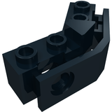 LEGO 2991 Technic, Brick 1 x 2 - 1 x 2 Angled with Bumper Holder in Black - Authentic LEGO Part