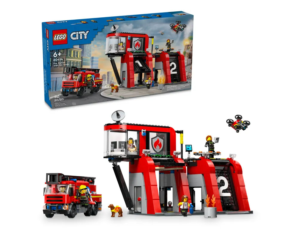 LEGO City 60414 - Fire Station with Fire Truck - Authentic LEGO Set Main Image