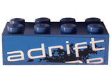 LEGO 3001pb096L Brick 2 x 4 with &#39;adrift&#39; Top Half Pattern Model Left Side (Sticker) - Set 8151 - Main Product Image
