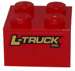 LEGO 3003pb033 Brick 2 x 2 with &#39;L-TRUCK inc.&#39; Pattern on Both Sides (Stickers) - Set 8147 - Main Product Image