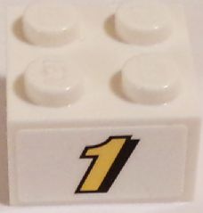LEGO 3003pb085 Brick 2 x 2 with Yellow &#39;1&#39; with Black Outline Pattern (Sticker) - Set 60084 - Main Product Image