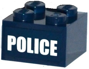 LEGO 3003pb087 Brick 2 x 2 with White &#39;POLICE&#39; Pattern (Sticker) - Set 60068 - Main Product Image