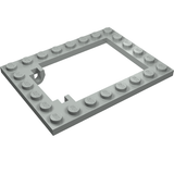 LEGO 30041 Plate, Modified 6 x 8 Trap Door Frame Horizontal in Light Gray - Authentic LEGO Part