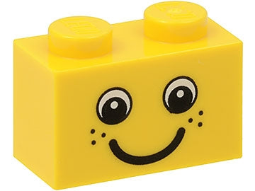 LEGO 3004pb085 Brick 1 x 2 with Eyes and Freckles and Smile Pattern - Main Product Image