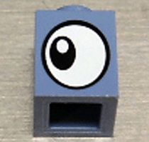 LEGO 3005px7 Brick 1 x 1 with Large White Eye with Black Pupil Pattern on Opposite Sides - Main Product Image