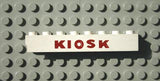 LEGO 3008pb057 Brick 1 x 8 with Red 'KIOSK' Sans-Serif Thick Pattern - Main Product Image