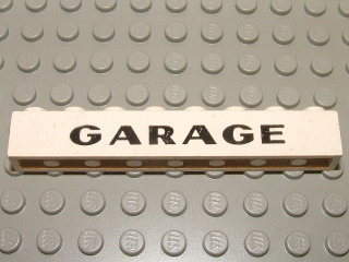 LEGO 3008pb064 Brick 1 x 8 with Black 'GARAGE' Sans-Serif Thick Pattern, Elaborate 'G' - Main Product Image