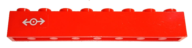 LEGO 3008pb137L Brick 1 x 8 with Light Bluish Gray Train Logo Small Pattern Left (Sticker) - Set 7897 - Main Product Image