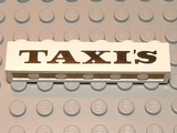 LEGO 3009pb091 Brick 1 x 6 with Black 'TAXI'S' Serif Bold Pattern - Main Product Image
