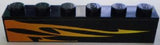 LEGO 3009pb139L Brick 1 x 6 with Orange Flames Pattern Model Left Side (Sticker) - Set 8898 - Main Product Image