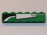 LEGO 3009pb179L Brick 1 x 6 with White Door Pattern Model Left Side (Sticker) - Set 8864 - Main Product Image
