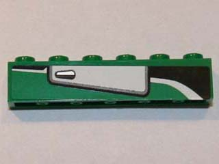 LEGO 3009pb179R Brick 1 x 6 with White Door Pattern Model Right Side (Sticker) - Set 8864 - Main Product Image