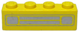 LEGO 3010pb035s Brick 1 x 4 with Car Grille Chrome Pattern (Surface Print) - Main Product Image