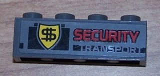 LEGO 3010pb085 Brick 1 x 4 with 'SECURITY TRANSPORT' Pattern (Sticker) - Set 8199 - Main Product Image