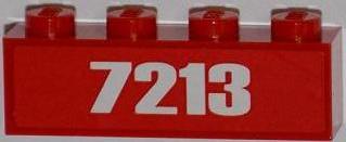 LEGO 3010pb155 Brick 1 x 4 with White '7213' Pattern (Sticker) - Set 7213 - Main Product Image