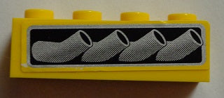 LEGO 3010pb180L Brick 1 x 4 with Vehicle Exhaust Pipes Pattern Model Left Side (Sticker) - Set 8166 - Main Product Image