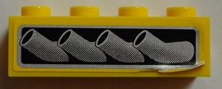 LEGO 3010pb180R Brick 1 x 4 with Vehicle Exhaust Pipes Pattern Model Right Side (Sticker) - Set 8166 - Main Product Image