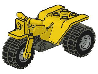 LEGO 30187c02 Tricycle with Dark Gray Chassis and Light Gray Wheels - Notched Holes on Rear Wheels - Main Product Image