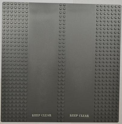 LEGO 30225c01pb03 Baseplate, Road 32 x 32 7-Stud Straight with Double Driveway with 2x 'KEEP CLEAR' Pattern (Stickers) - Set 3368 - Main Product Image