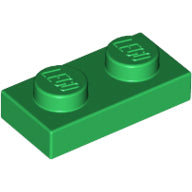 LEGO 3023 Plate 1 x 2 in Green - Authentic LEGO Part