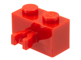 LEGO 30237 Brick, Modified 1 x 2 with Clip (Vertical Grip) (Undetermined Type) in Red - Authentic LEGO Part