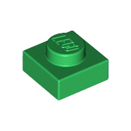 LEGO 3024 Plate 1 x 1 in Green - Authentic LEGO Part
