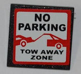 LEGO 30258pb024 Road Sign 2 x 2 Square with Clip with &#39;NO PARKING&#39; and &#39;TOW AWAY ZONE&#39;  Pattern (Sticker) - Set 8198 - Main Product Image