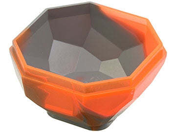 LEGO 30294pb01 Rock 4 x 4 Octagonal Boulder, Bottom with Marbled Trans-Neon Orange Pattern - Main Product Image
