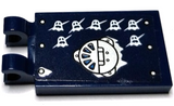 LEGO 30350bpb171L Tile, Modified 2 x 3 with 2 Open O Clips with Silver Panel, Fan Vent, Rivets and Ghosts Tally Marks Pattern Model Left Side (Sticker) - Set 70429 - Main Product Image