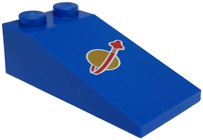 LEGO 30363pb021 Slope 18 4 x 2 with Classic Space Logo Pattern - Main Product Image