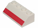 LEGO 3037pb052 Slope 45 2 x 4 with Red Stripe Pattern - Main Product Image