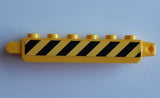 LEGO 30388pb012R Hinge Brick 1 x 6 Locking with Black and  Danger Stripes Pattern Model Right Side (Sticker) - Set 60185 Hinge brick with 9 teeth. - Main Product Image
