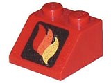 LEGO 3039pb004 Slope 45 2 x 2 with Classic Fire Logo Pattern - Main Product Image