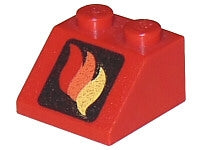 LEGO 3039pb004 Slope 45 2 x 2 with Classic Fire Logo Pattern - Main Product Image