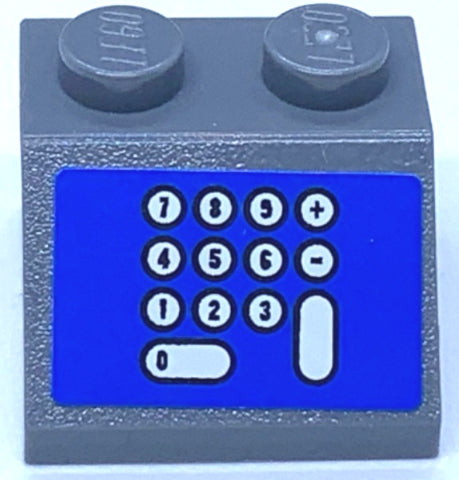 LEGO 3039pb031 Slope 45 2 x 2 with Cash Register, White Number Pad on Blue Background Pattern (Sticker) - Sets 3825 / 3833 - Main Product Image
